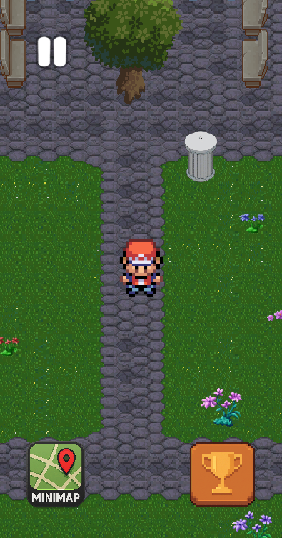 Personagem andando a pé no campus